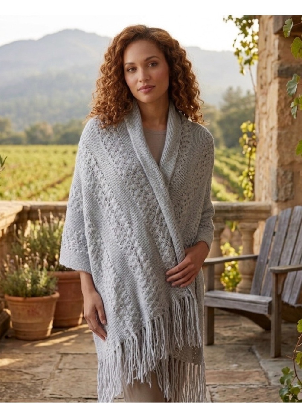 Maurices Soft Gray Knit Wrap